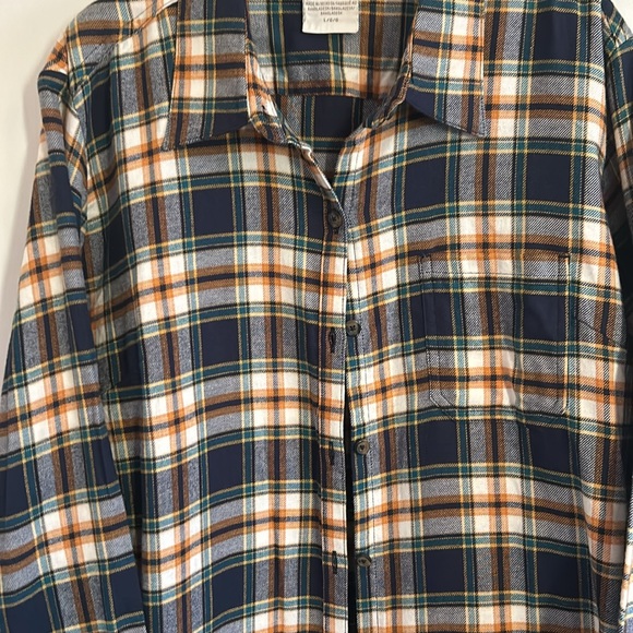 Dickies Crafted for Women VGUC yellow, blue, green plaid button down. Cotton - Picture 4 of 11